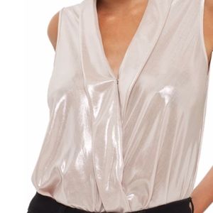 TOPSHOP Drape Metallic Bodysuit